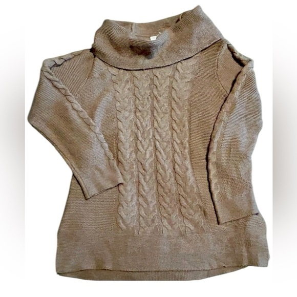 Calvin Klein ladies knit chunky neck sweater brown size large - Picture 1 of 6